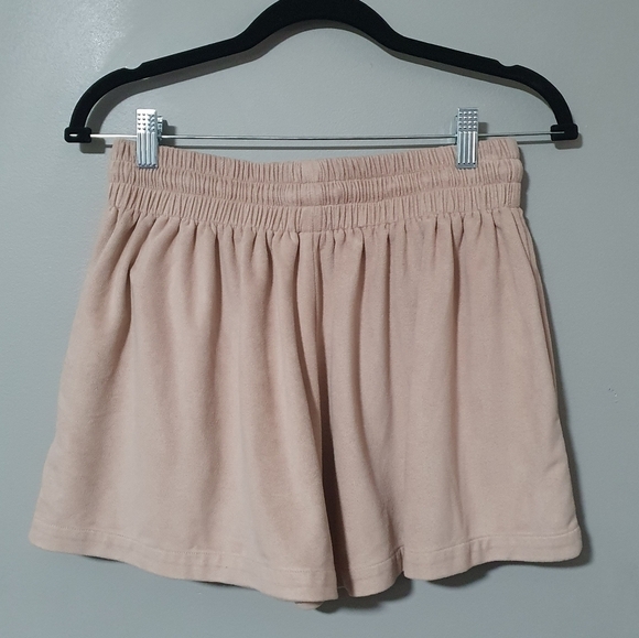 BISHOP + YOUNG Suede Like Lounge Shorts Drawstring Blush Women's Size M - Picture 4 of 9